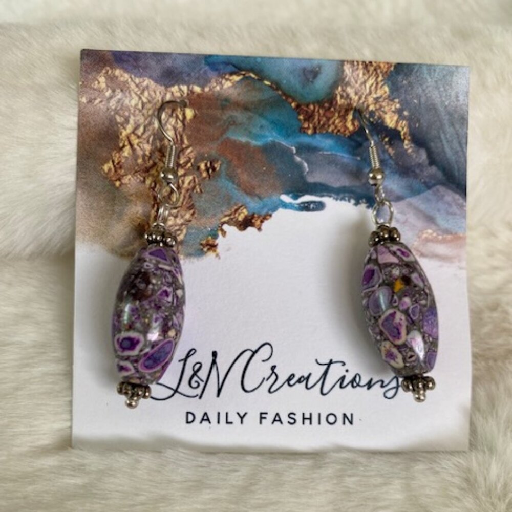 purple marble beads